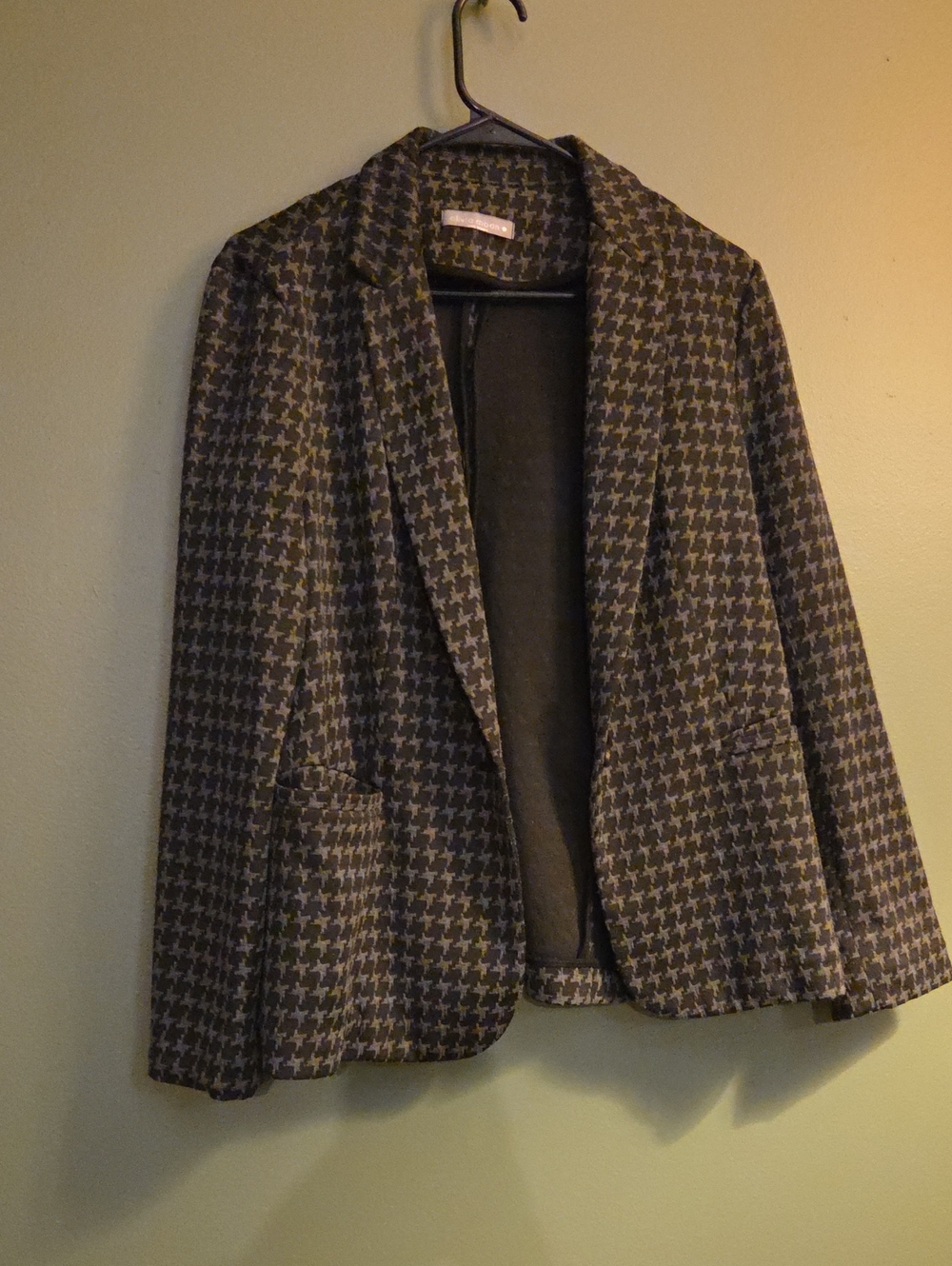 Olivia Moon Black & Gray Houndstooth Blazer